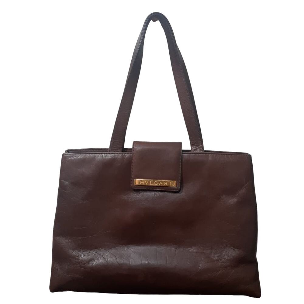 BVLGARI Brown Leather Satchel bag